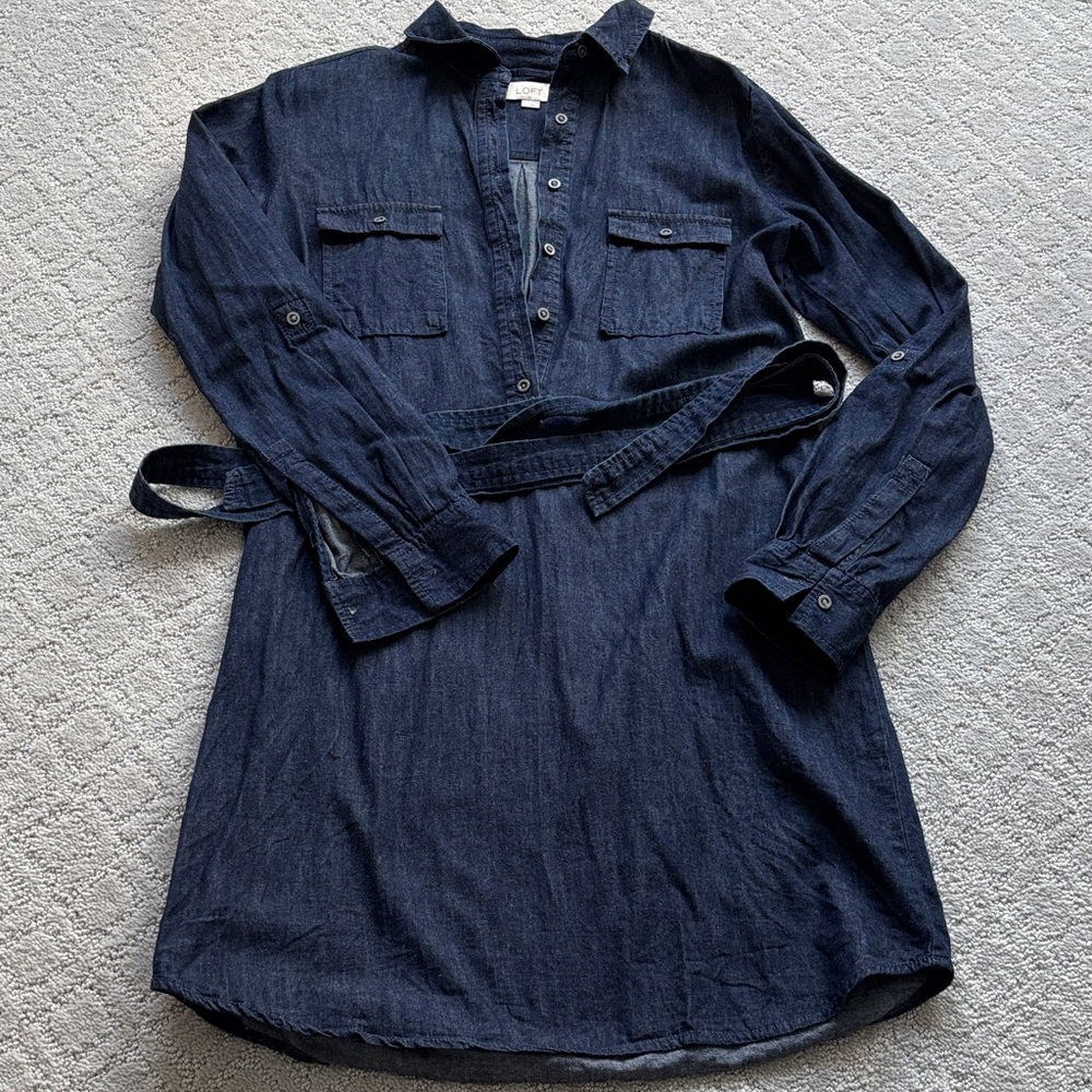 LOFT Denim Button-Up Dress